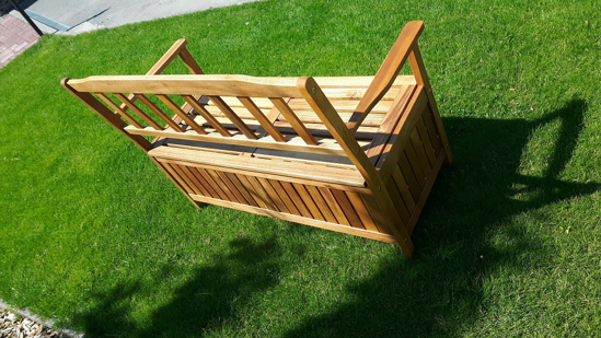 Picture of Aldotrade wooden bench Edita with storage space wood acacia