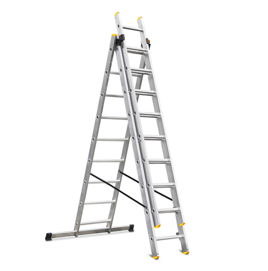 Picture of Aldotrade aluminum ladder 3x9 partition profi three -piece