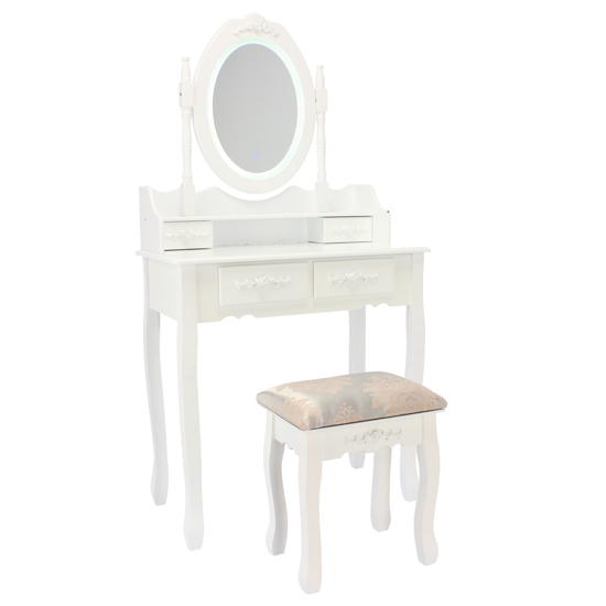 Picture of Aldotrade cosmetic table LED Emilie 141x75x40cm with taburet