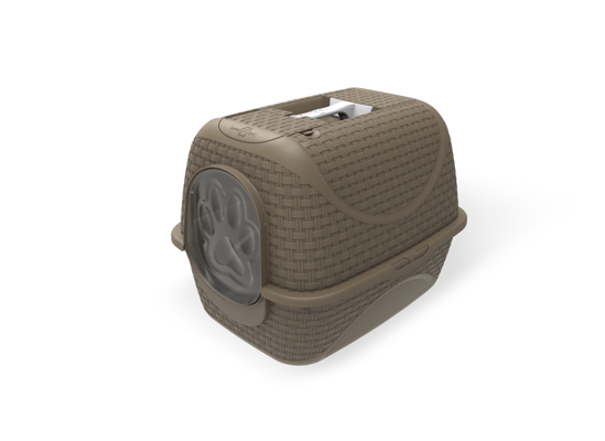 Picture of Aldotrade covered toilet for cats Rattan 42x50,5x40cm