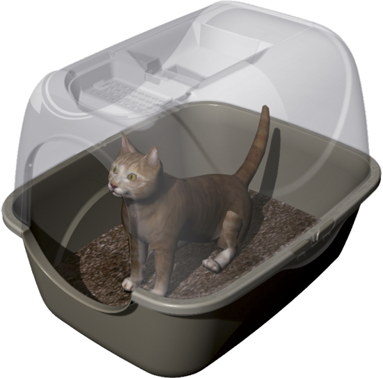 Picture of Aldotrade covered toilet for cats Rattan 42x50,5x40cm
