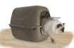 Picture of Aldotrade covered toilet for cats Rattan 42x50,5x40cm