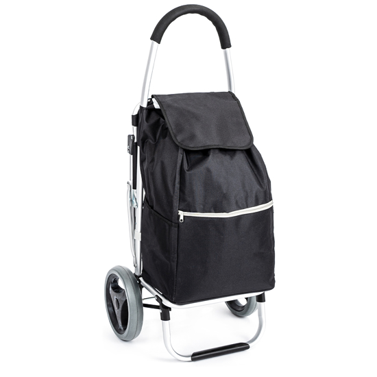Picture of Aldotrade shopping bag on wheels with seat Comfort - black