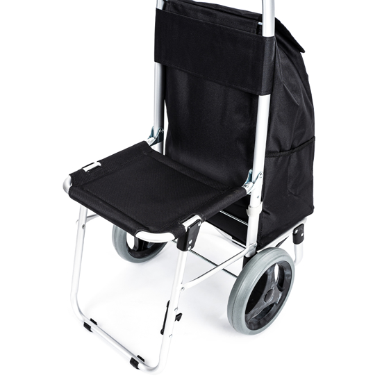 Picture of Aldotrade shopping bag on wheels with seat Comfort - black