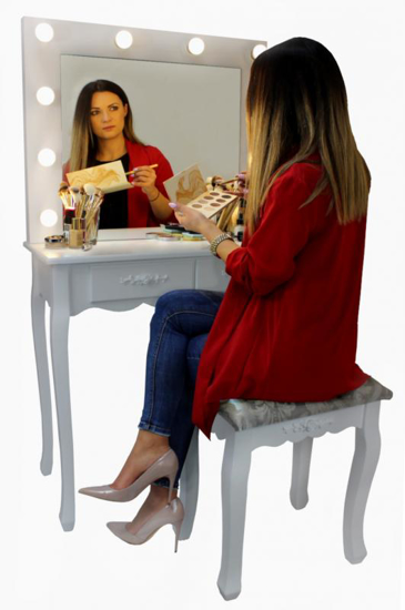 Picture of Aldotrade toilet cosmetic table vintage 80x40x140cm with mirror