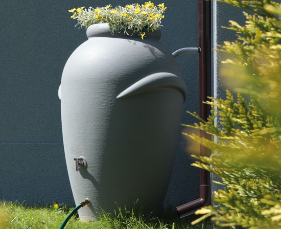 Picture of Barrel on rainwater Garden amphora gray