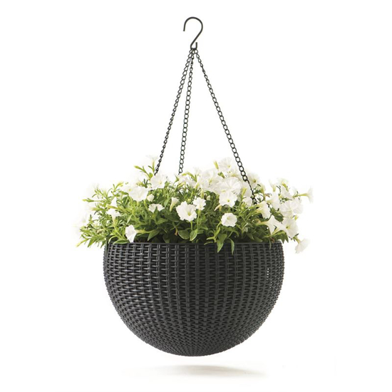 Picture of Keter hanging flower pot Sphere - brown