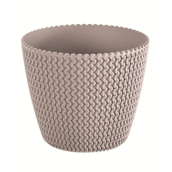 Picture of Flowerpot Round Flutes 18.7 cm Mocca