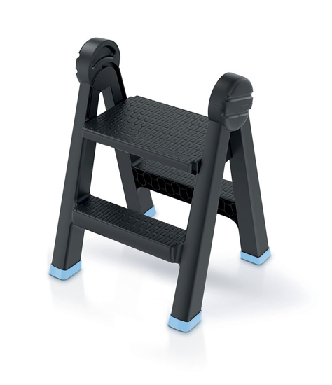Picture of Schůdky TITAN LADDER černý s modrými prvky 47,0x43,5x63,0cm