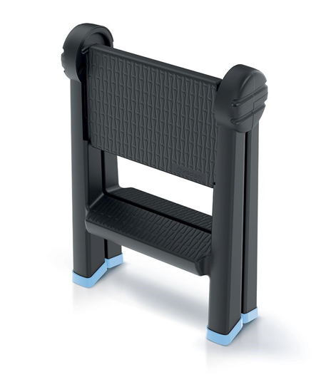 Picture of Schůdky TITAN LADDER černý s modrými prvky 47,0x43,5x63,0cm
