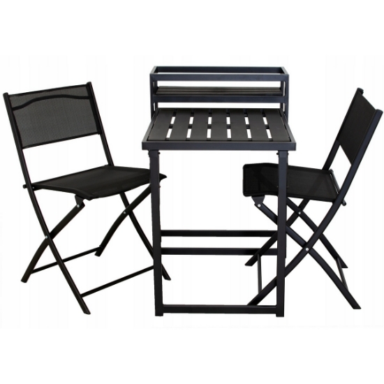 Picture of Balkónový set včetně květníku SENDY černý, 3ks