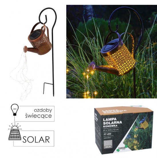 Obrázek z Lampa solární KONEV, 37 LED teplá bílá 