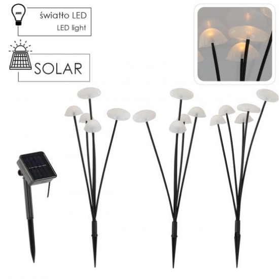 Obrázek z Lampa solární HŘÍBKY (3ks), výška 43cm 15 LED teplá bílá 