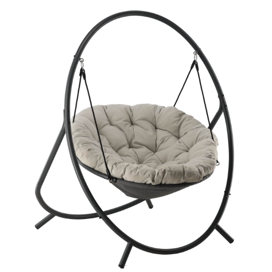 Obrázek z Závěsné křeslo PATIO béžový 115,5 × 140 × 167,5 cm 