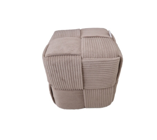 Obrázek z Pletená pufa kostka 40x40x40 cm, šedá 